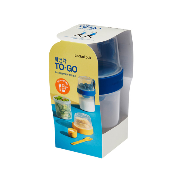 Hộp Nhựa Locknlock Togo 2Way 2 In 1 560Ml+310Ml - 2 Màu (Xanh, Vàng) - LLS222, , large image number 3